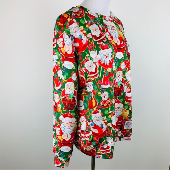 Santa Ugly Christmas Sweatshirt Sz Large - Picture 4 of 8